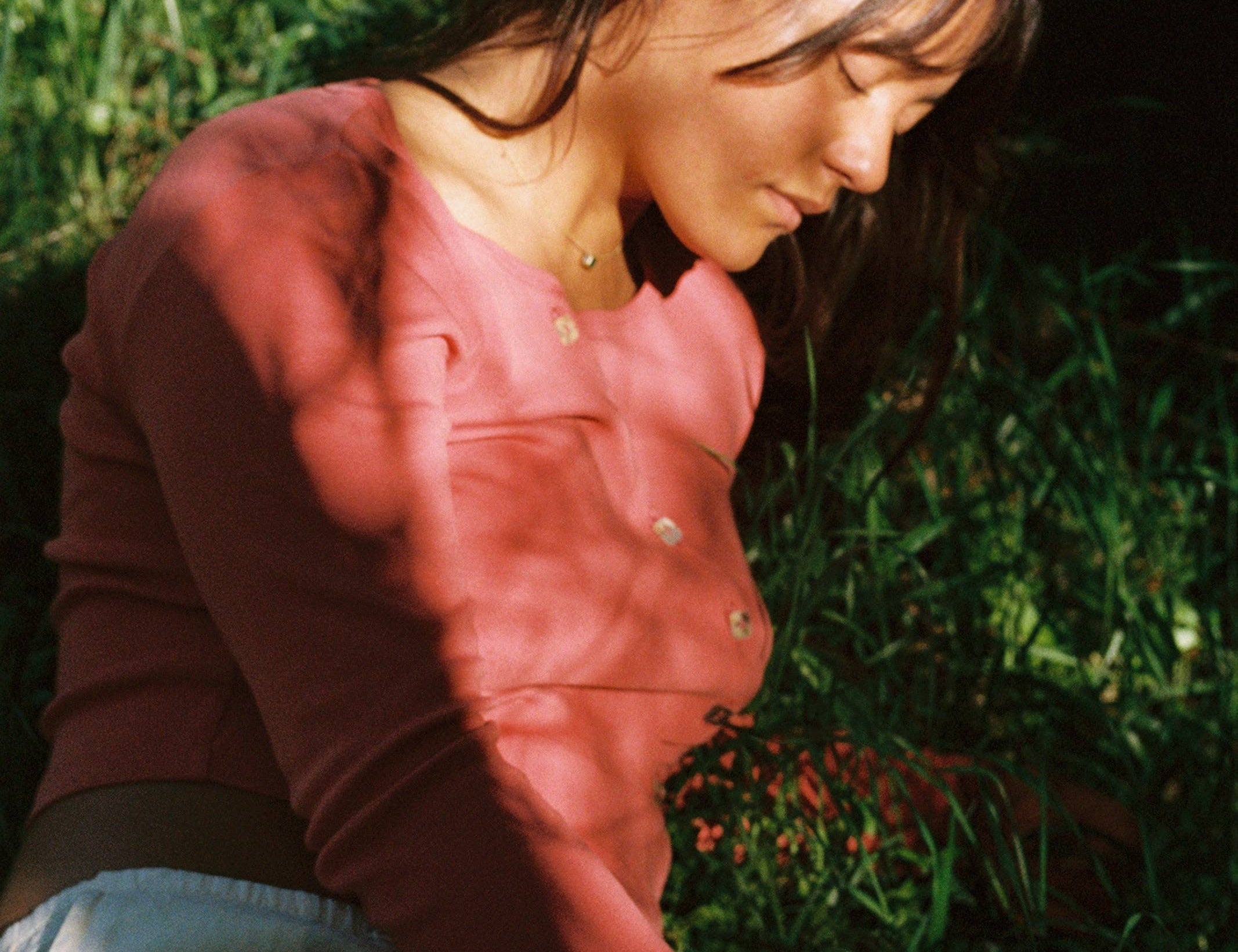 LA RELAXED - Organic Slant Cardi - Rose