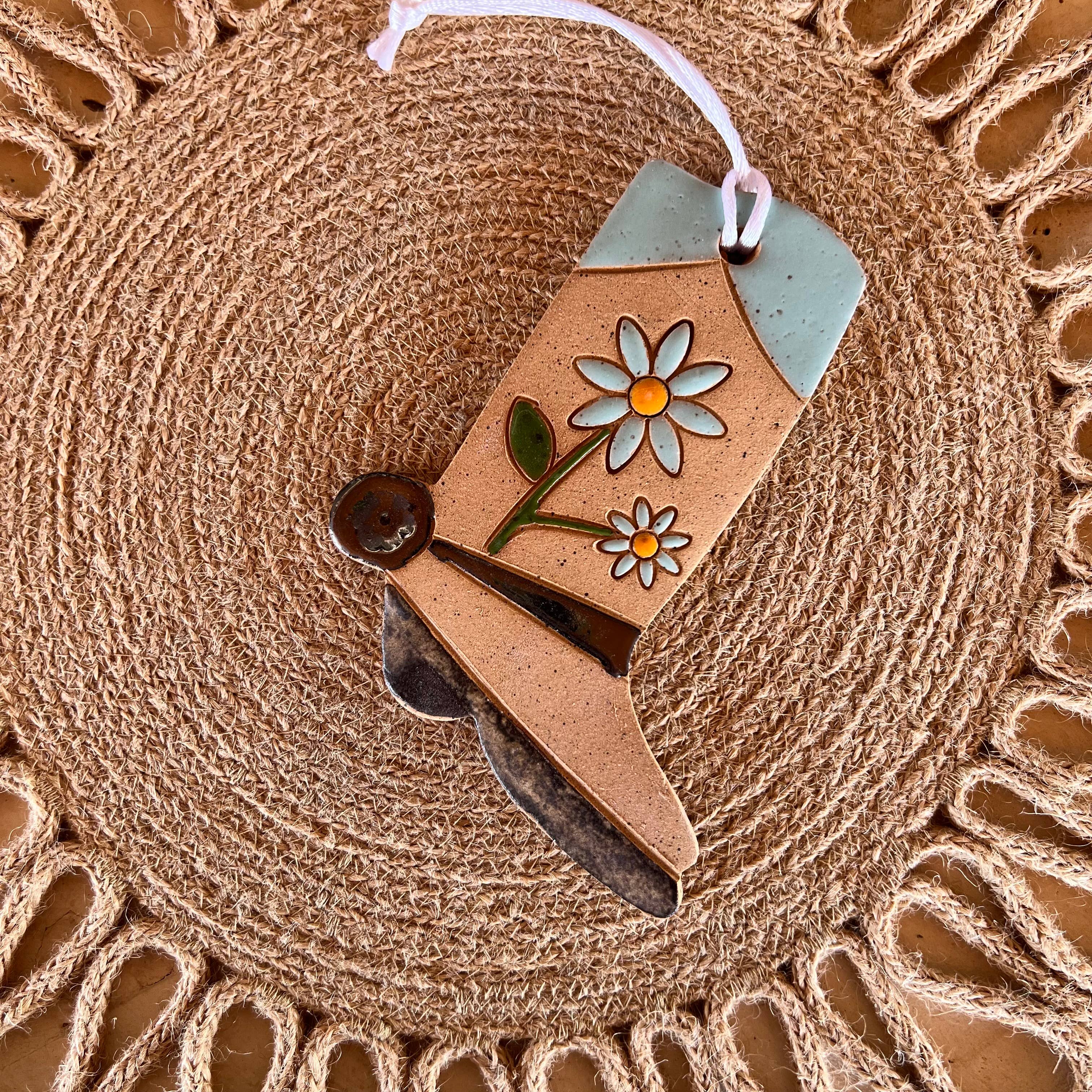 Tough Kitty Designs - 2025 Ceramic Boot Ornaments: Daisies