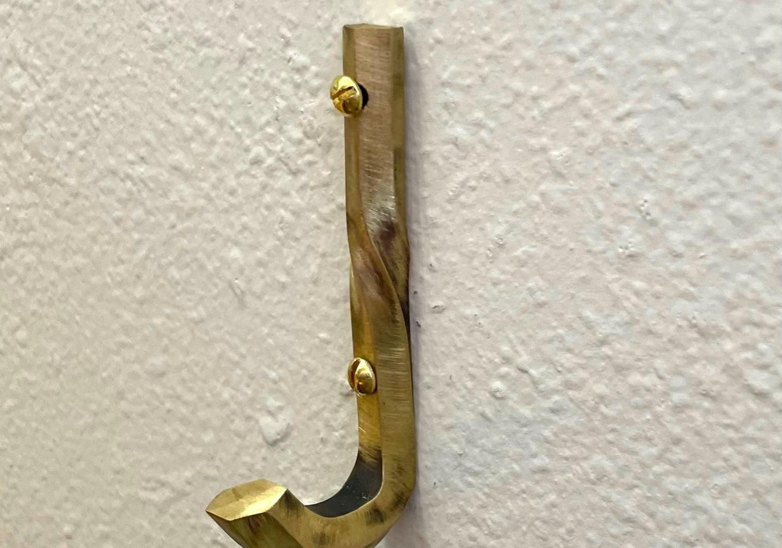 handcrafted brass hook for bathroom or kitchen
