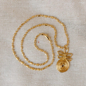 Gold Chain Labyrinth Spiral Necklace - DEA DIA