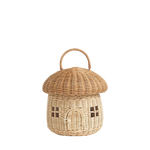 Mushroom Basket has a flat base and can be displayed upright. Use it as a carry bag or decorative basket.
