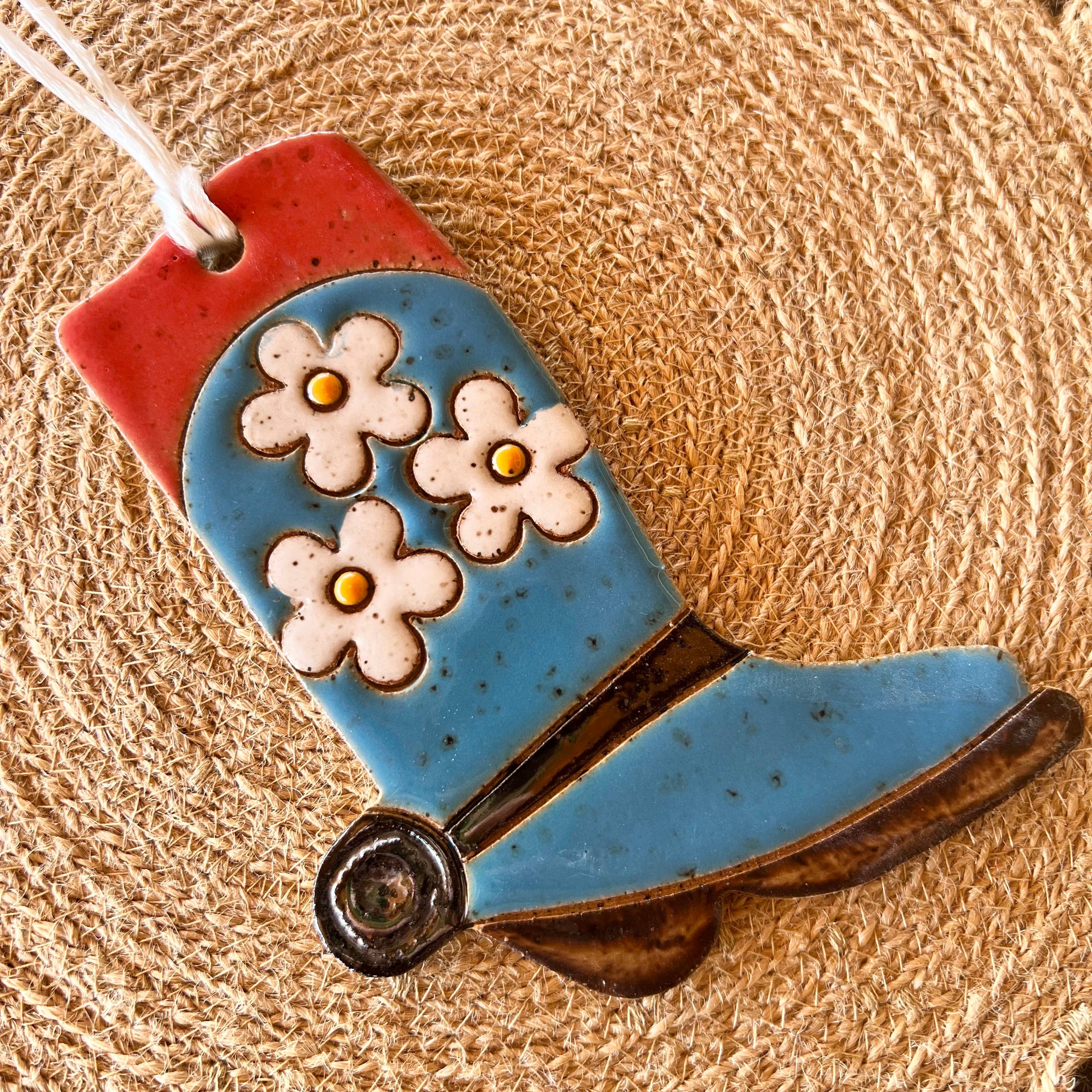 Ceramic Western Boot Ornaments - Thumbnail 2