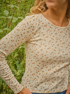 LONG SLEEVE RIBSY TEE | HARVEST GOLD FLORAL - MOLLUSK SURF