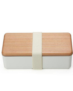 WOODEN-LID LUNCH BOX | WHITE - LOIS