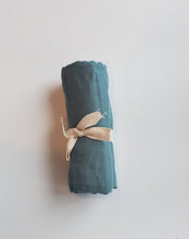 Load image into Gallery viewer, 100% ORGANIC COTTON MUSLIN SWADDLE | OCEAN - ELLIE + LAYNE
