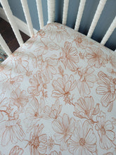Load image into Gallery viewer, COPPER FLORAL CRIB SHEETS - ELLIE &amp; LAYNE HANDMADE
