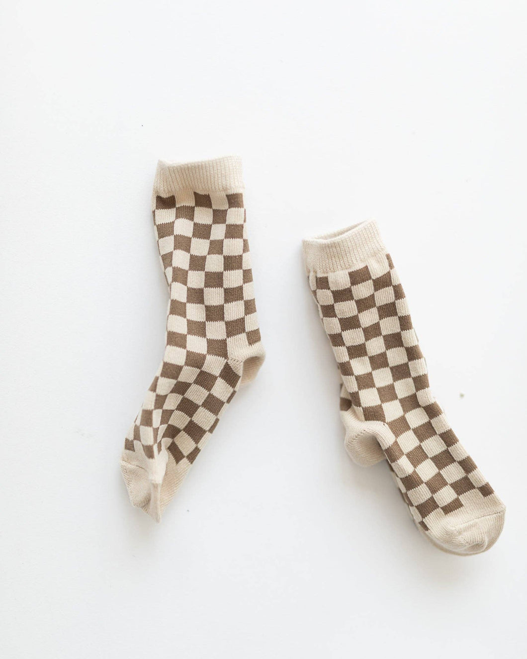 Checker board socks - MOCHA - KINDLY THE LABEL