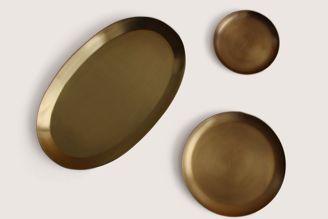 BRASS OVAL TRAY - HUMBLE & GRAND