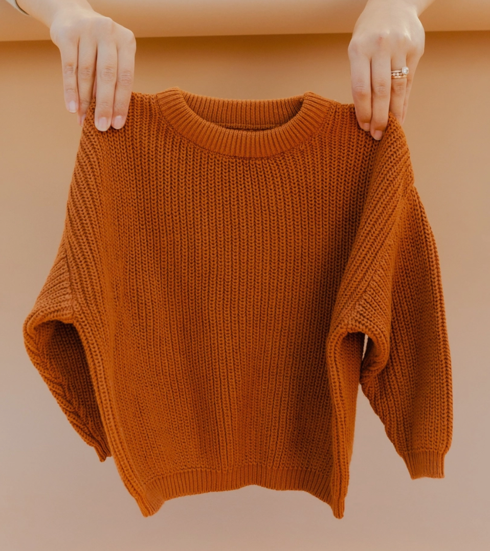 CHUNKY KNITTED SWEATER I RUST I BETTRKIND