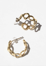 Load image into Gallery viewer, CURRENT HOOPS  | BRASS - MONEH BRISEL JEWELRY
