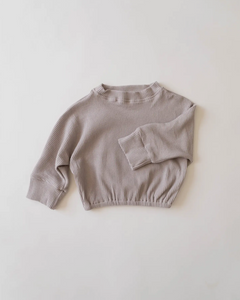 RIBBED BUBBLE TOP | SMOKED MULBERRY