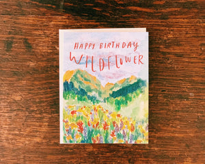 HAPPY BIRTHDAY WILDFLOWER PAINTED CARD - LITTLE SALT WAGON