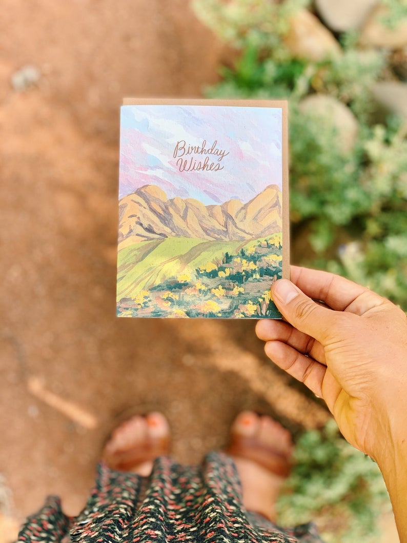 HAPPY BIRTHDAY MOUNTAIN GREETING CARD - LITTLE SALT WAGON