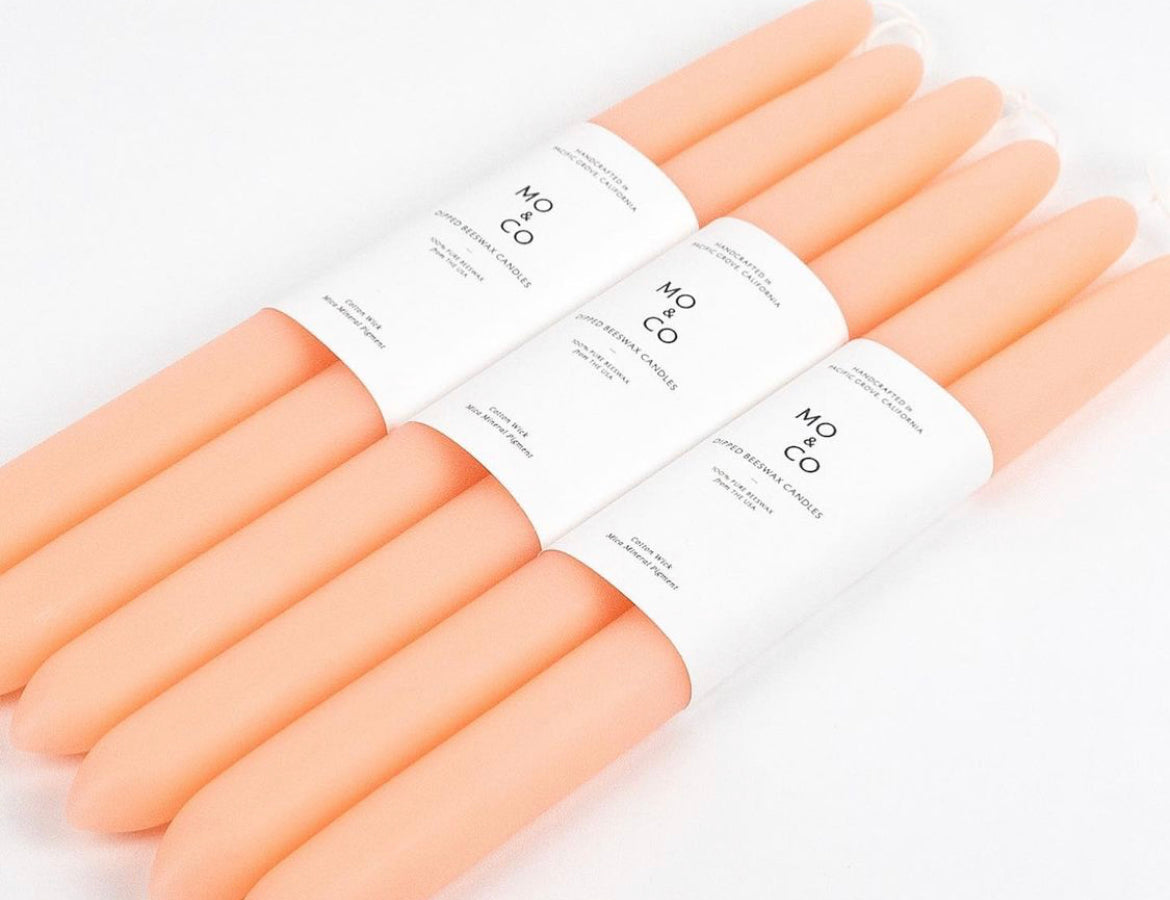 Hand dipped Beeswax Candle stick set